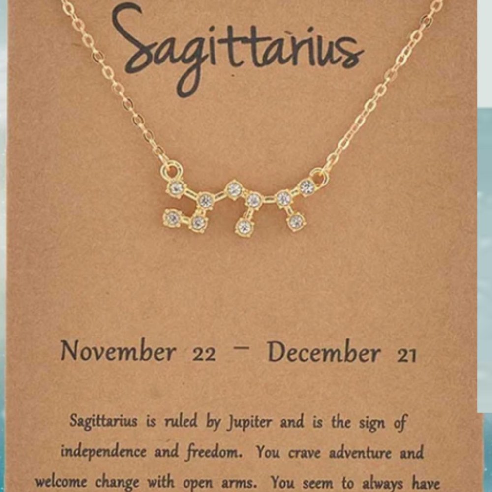 Gold Sagittarius Constellation Necklace - Picture 1 of 5